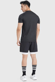 Checks Running T-shirt Black by Fuaark Nz