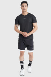 Checks Running T-shirt Black by Fuaark Nz