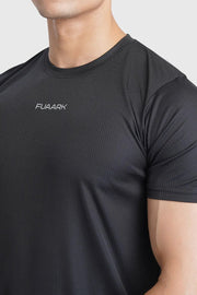 Checks Running T-shirt Black by Fuaark Nz