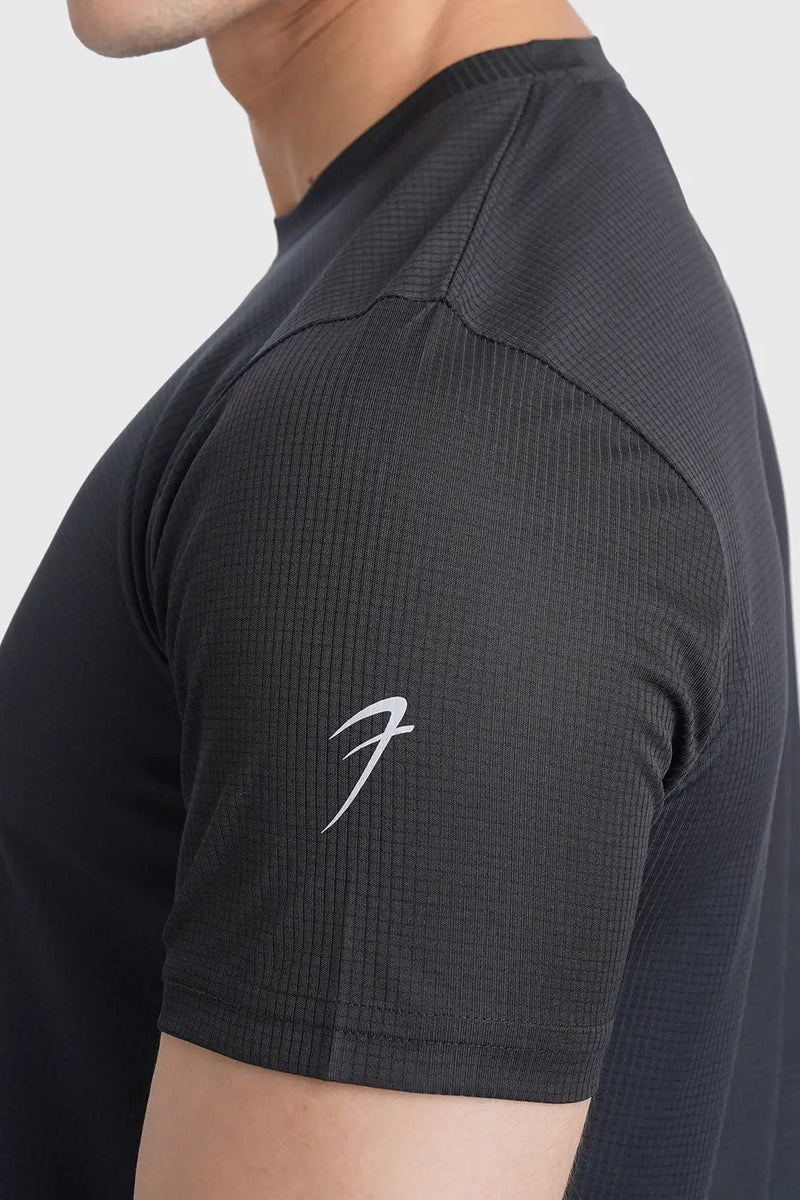 Checks Running T-shirt Black by Fuaark Nz