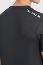 Checks Running T-shirt Black by Fuaark Nz