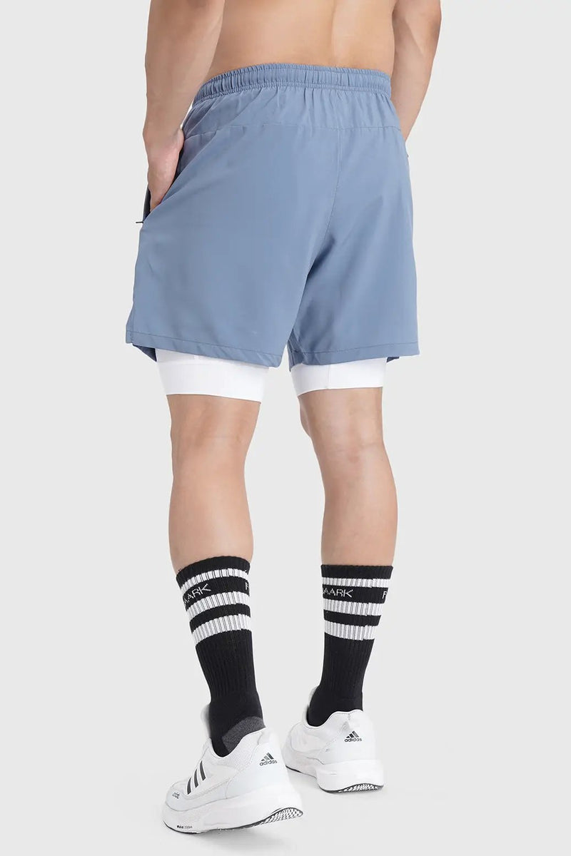 2 in 1 Laser Shorts Raw Steel by Fuaark Nz