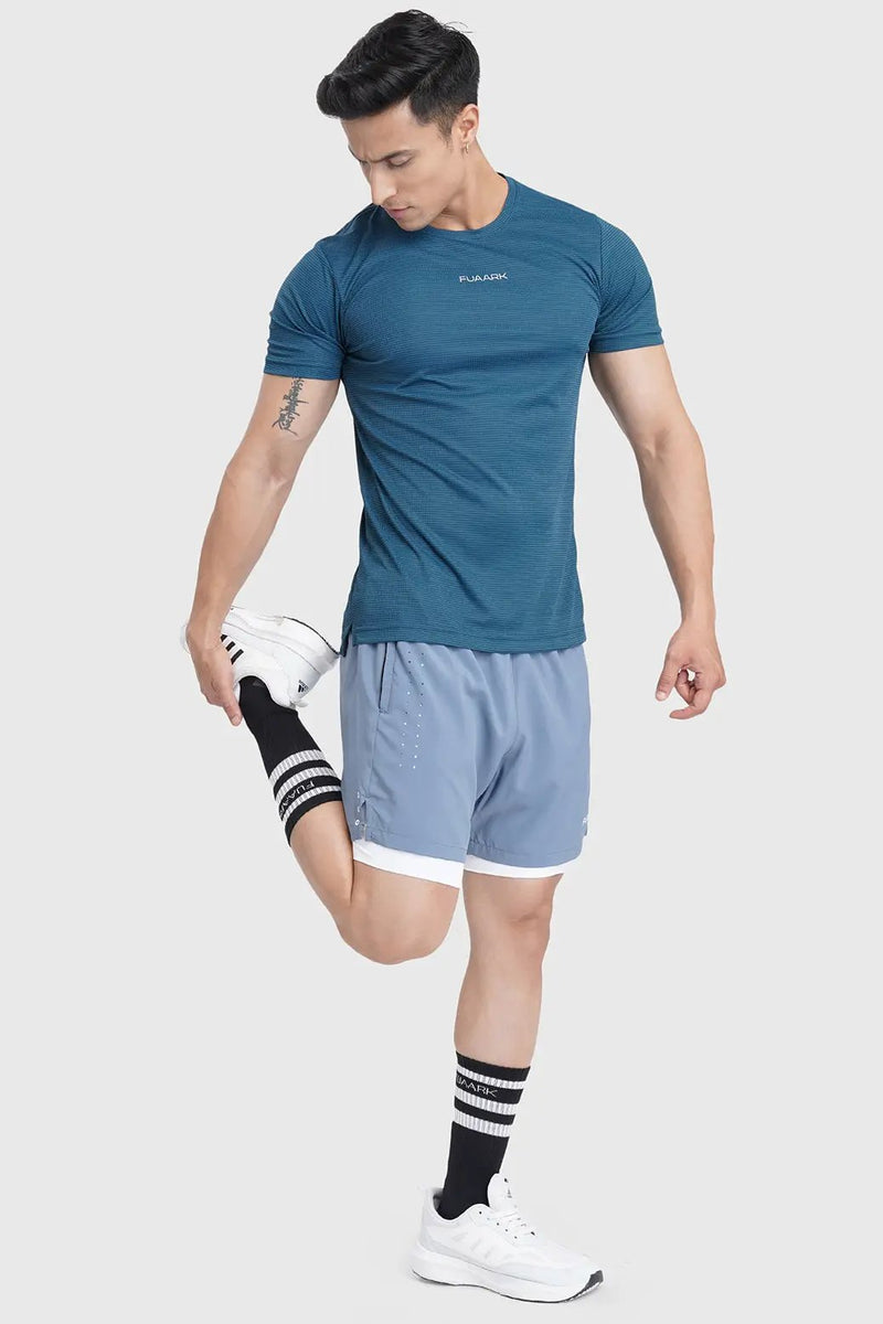 2 in 1 Laser Shorts Raw Steel by Fuaark Nz