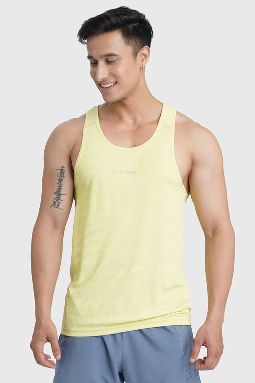 Checks Running Tank Lime by Fuaark Nz