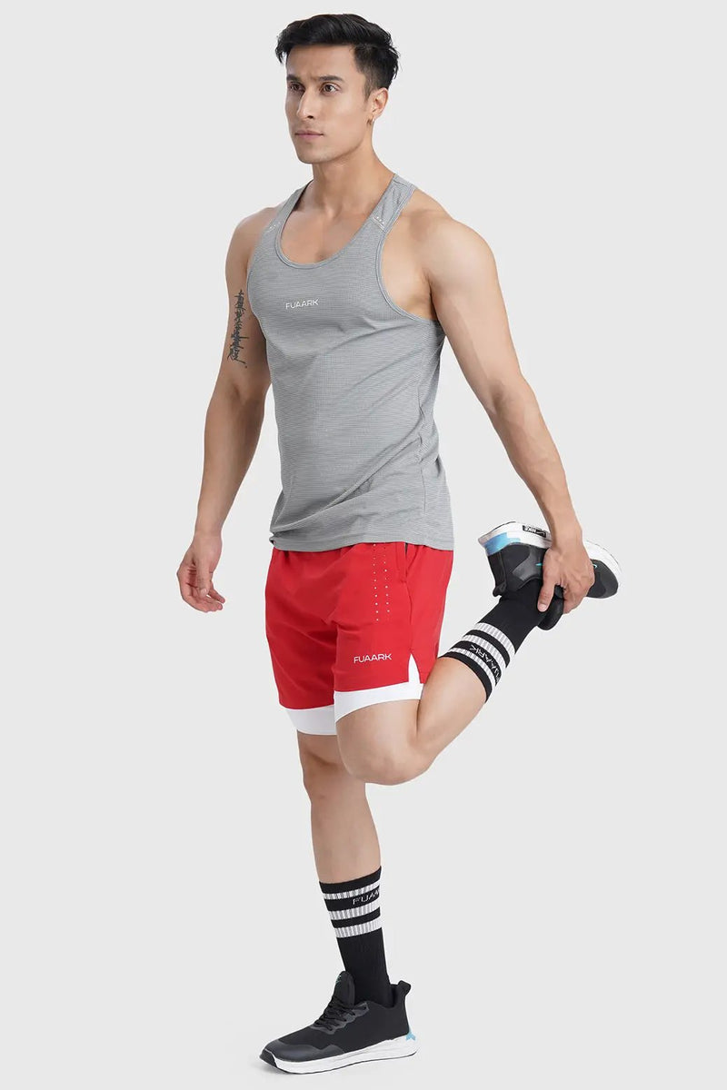 2 in 1 Laser Shorts Red by Fuaark Nz