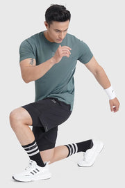 2 in 1 Mesh Shorts Black With Black by Fuaark Nz
