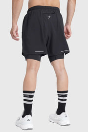 2 in 1 Mesh Shorts Black With Black by Fuaark Nz