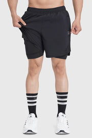 2 in 1 Mesh Shorts Black With Black by Fuaark Nz
