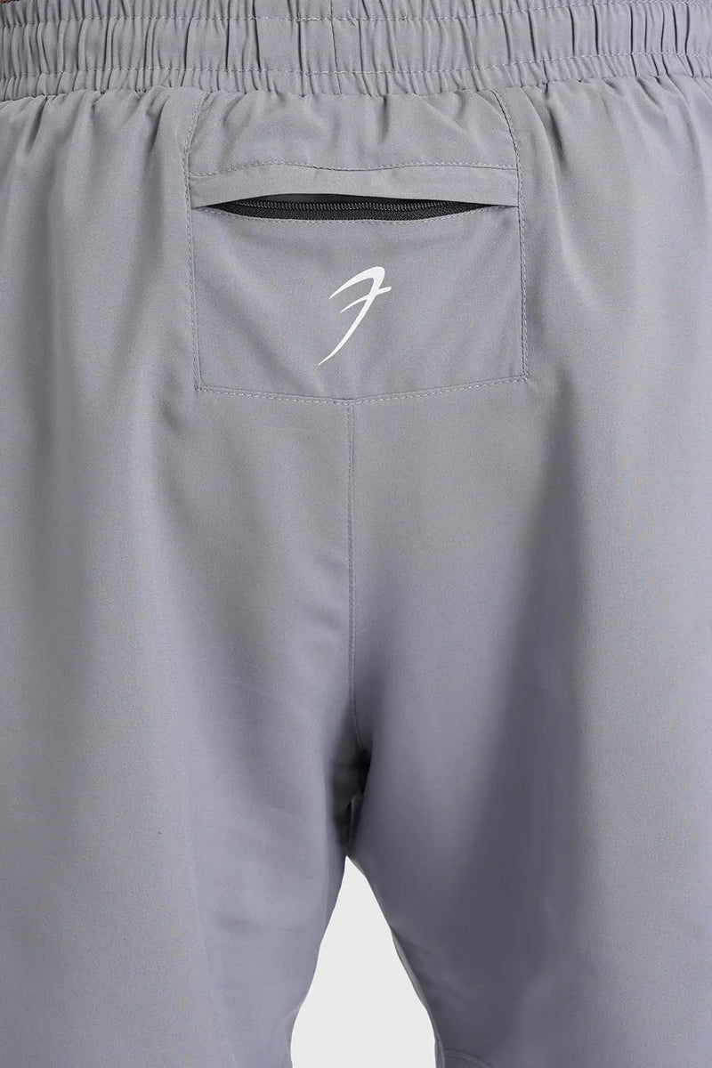 2 in 1 Mesh Shorts Foggy Grey With White by Fuaark Nz