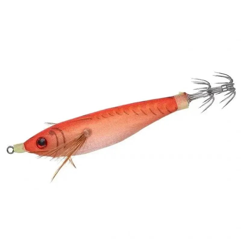 China China 1Pcs 9.5cm 10g Squid Jigs Fishing Lures Wood Shrimp Lure Hard Baits Octopus Cuttlefish Squid Hooks Wobbler