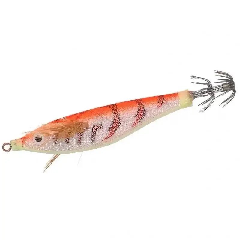 China China 10 1Pcs 9.5cm 10g Squid Jigs Fishing Lures Wood Shrimp Lure Hard Baits Octopus Cuttlefish Squid Hooks Wobbler