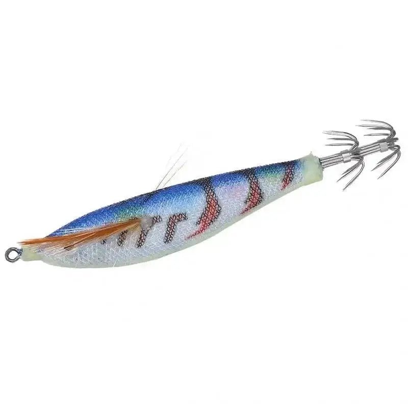 China China 12 1Pcs 9.5cm 10g Squid Jigs Fishing Lures Wood Shrimp Lure Hard Baits Octopus Cuttlefish Squid Hooks Wobbler