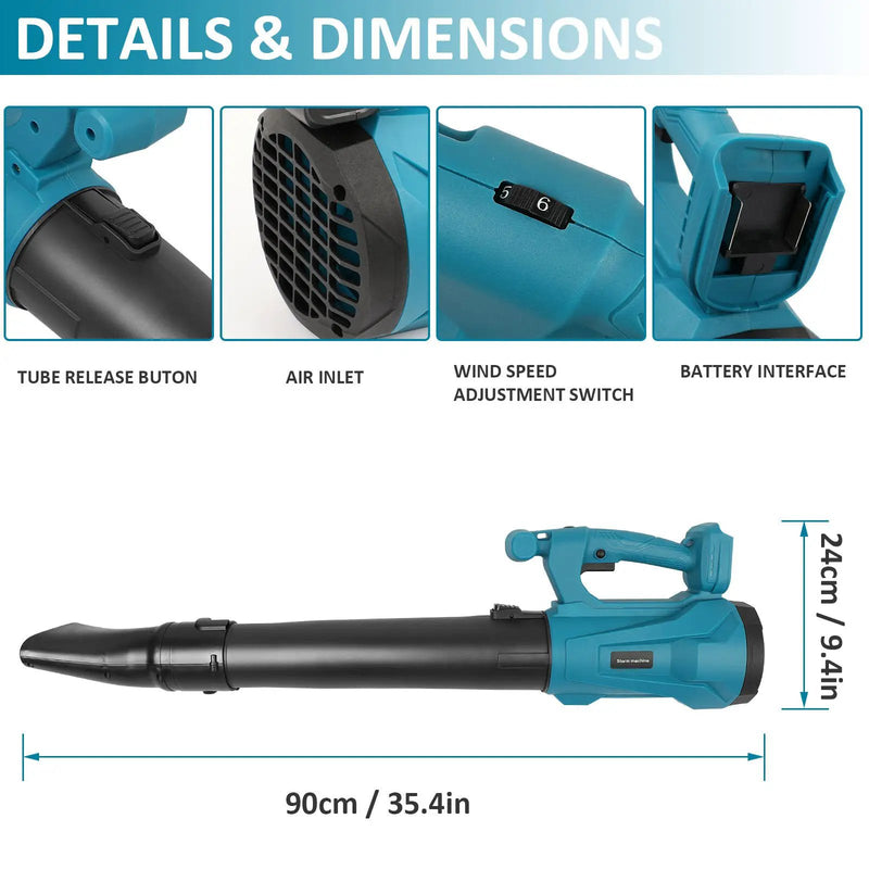 18V Air Leaf Blower Cordless 6 Speed Fits Makita Battery by salelink.co.nz