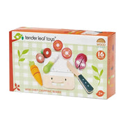 Wooden Mini Chef Chopping Board with Vegetables - Tender Leaf Toys | Play Food by Curious Moonbeam