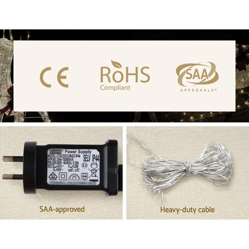 SportZone.co.nz Occasions > Christmas > Outdoor Decorations & Lights 1X Christmas Lights Reindeer Sleigh 120 LED Decorations Jingle Jollys 1X Christmas Lights Reindeer Sleigh 120 LED Decorations Jingle Jollys