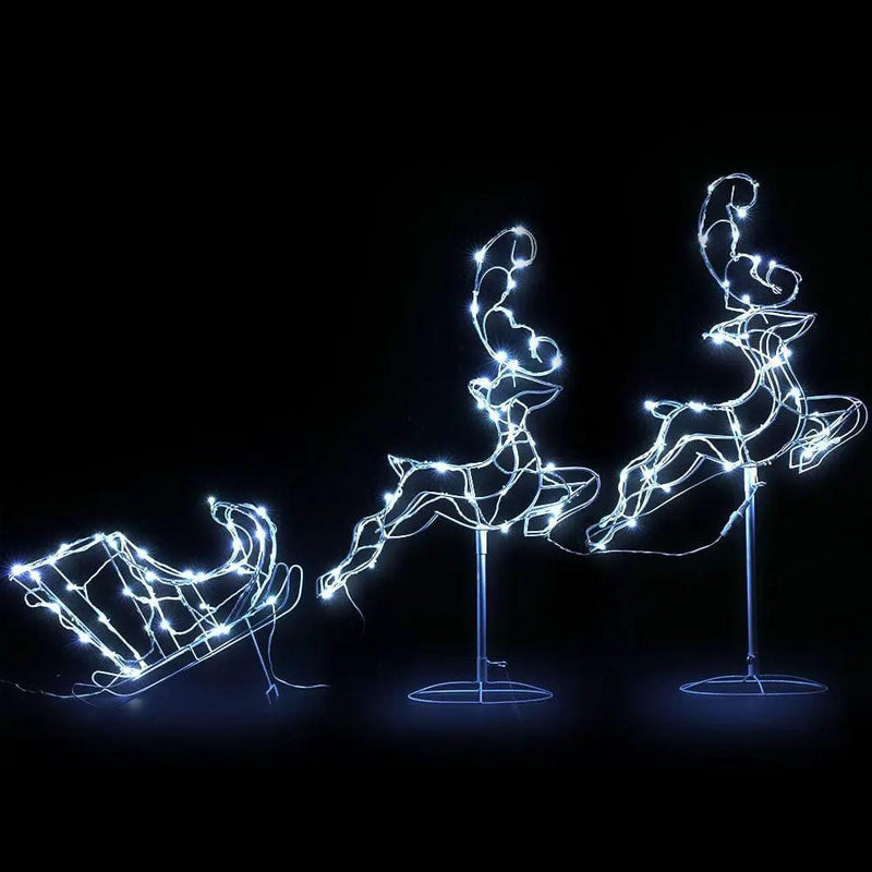 SportZone.co.nz Occasions > Christmas > Outdoor Decorations & Lights 1X Christmas Lights Reindeer Sleigh 120 LED Decorations Jingle Jollys 1X Christmas Lights Reindeer Sleigh 120 LED Decorations Jingle Jollys