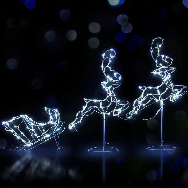 SportZone.co.nz Occasions > Christmas > Outdoor Decorations & Lights 1X Christmas Lights Reindeer Sleigh 120 LED Decorations Jingle Jollys 1X Christmas Lights Reindeer Sleigh 120 LED Decorations Jingle Jollys