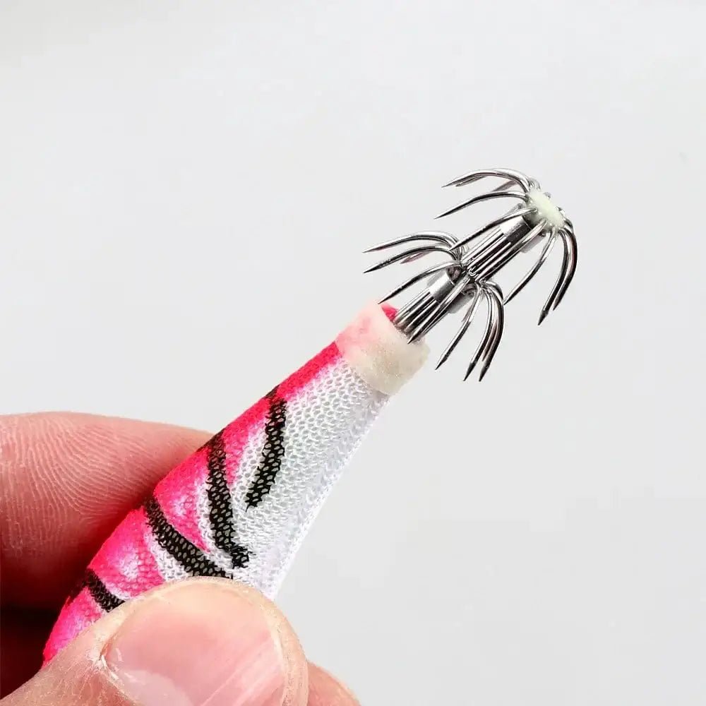 China China 2.0# 2.5# 3.0# Squid Jig Fishing Lures Shrimp Prawn Luminous Glow in Dark Spinner Lures Tackle for Cuttlefish