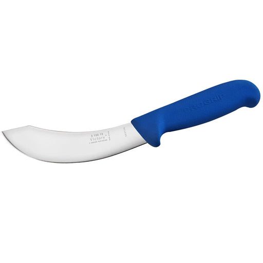 Skinning Knife 15cm Hollow Ground Victory Knives Precision Blade Blue Handle For Professional Butchers by Victory Knives