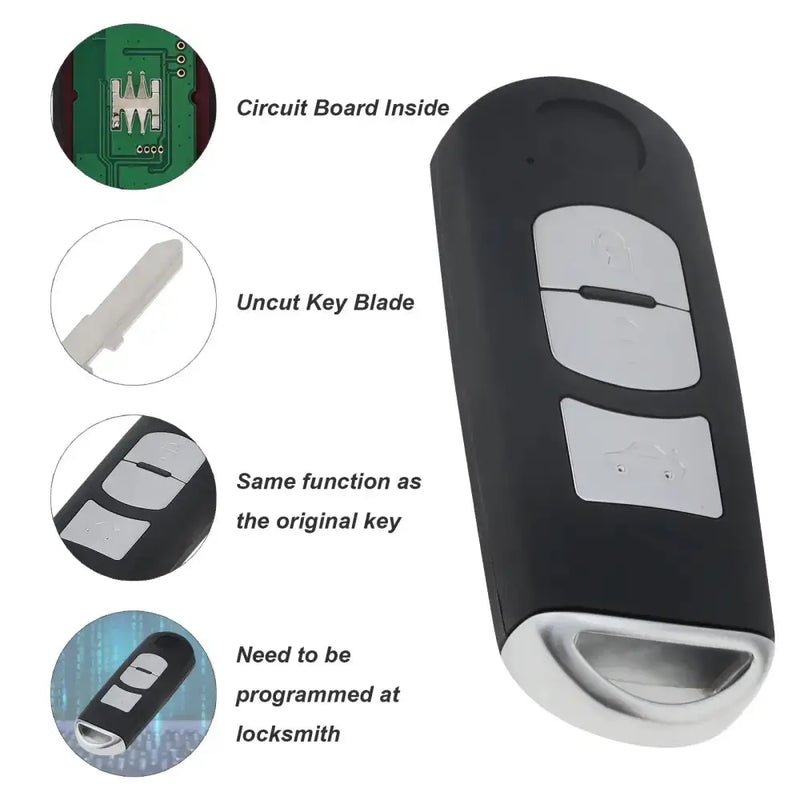 Habicare 2/3-Button Smart Remote Key Fob 433MHz ID49 for Mazda Axela & Atenza 2/3-Button Smart Remote Key Fob 433MHz ID49 for Mazda Axela & Atenza