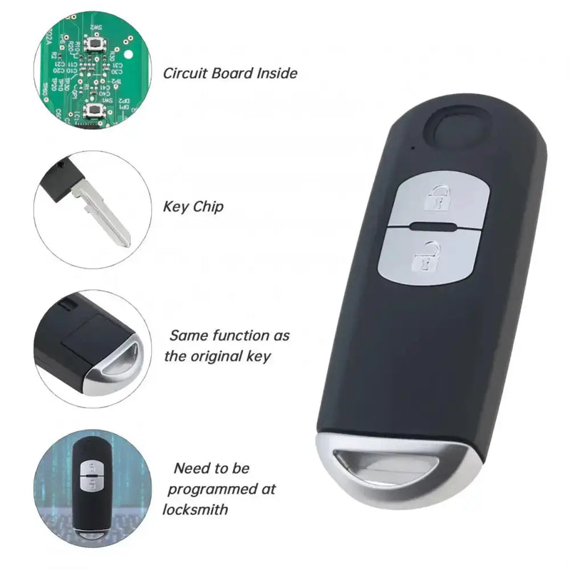 Habicare 2/3-Button Smart Remote Key Fob 433MHz ID49 for Mazda Axela & Atenza 2/3-Button Smart Remote Key Fob 433MHz ID49 for Mazda Axela & Atenza