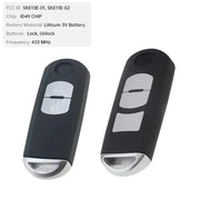 Habicare 2/3-Button Smart Remote Key Fob 433MHz ID49 for Mazda Axela & Atenza 2/3-Button Smart Remote Key Fob 433MHz ID49 for Mazda Axela & Atenza