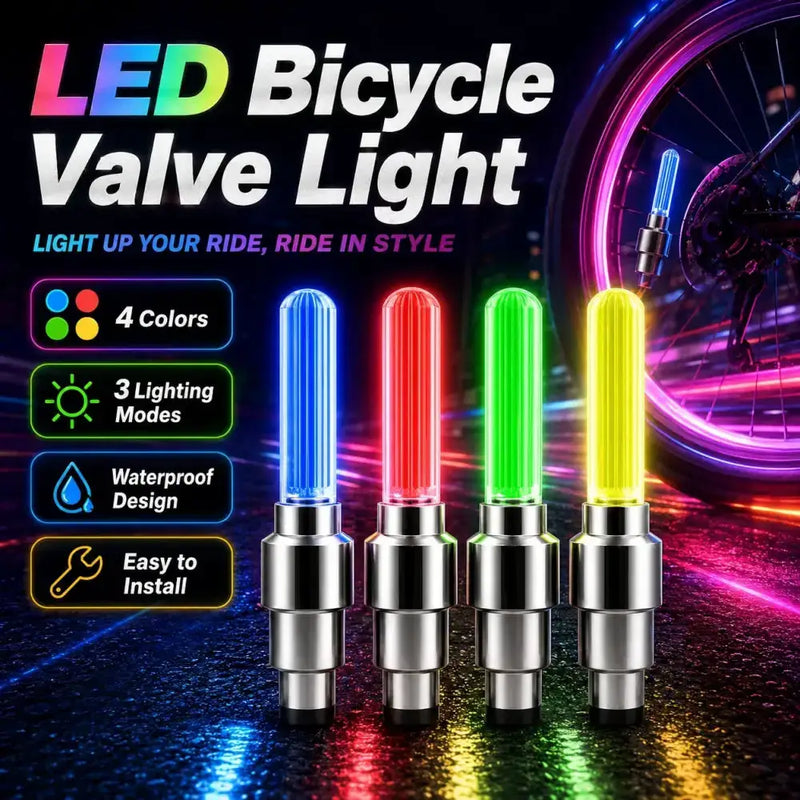 2-8PCS Waterproof LED Bicycle Spoke & Valve Cap Lights by Habicare