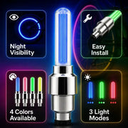 2-8PCS Waterproof LED Bicycle Spoke & Valve Cap Lights by Habicare