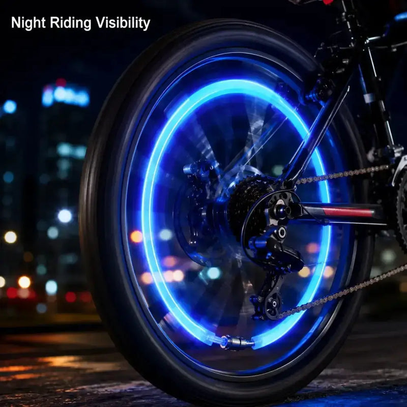 2-8PCS Waterproof LED Bicycle Spoke & Valve Cap Lights by Habicare