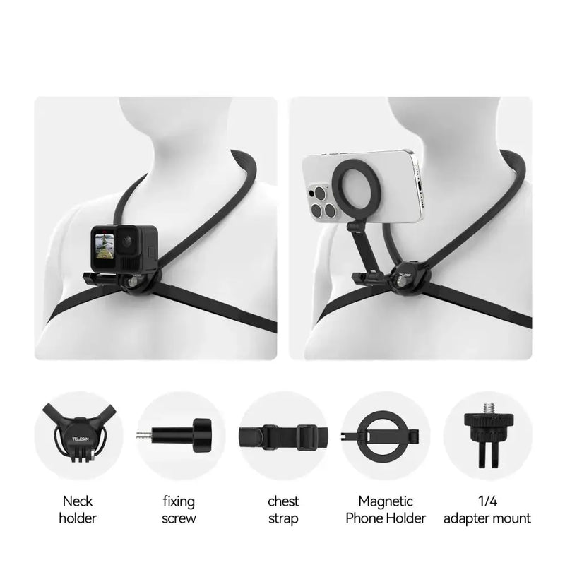 2-in-1 Action Camera Neck Mount by Habicare