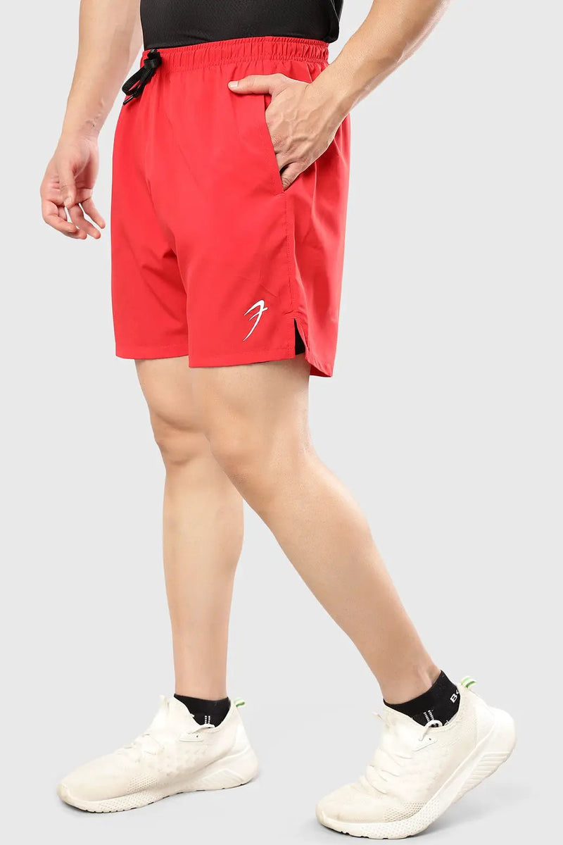 2 in 1 Compression Shorts Red by Fuaark Nz