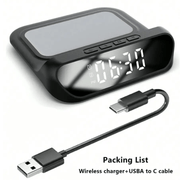 techplus 2-in-1 Magnetic Wireless Charger Stand | Fast Charging Dock for Phone & Wireless Earbuds | Foldable Charging Station 2-in-1 Multifunctional Wireless Charger with Alarm Clock 15W Fast C...