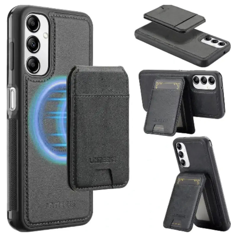 2-in-1 Leather Case for Samsung Series (Black) by Habicare