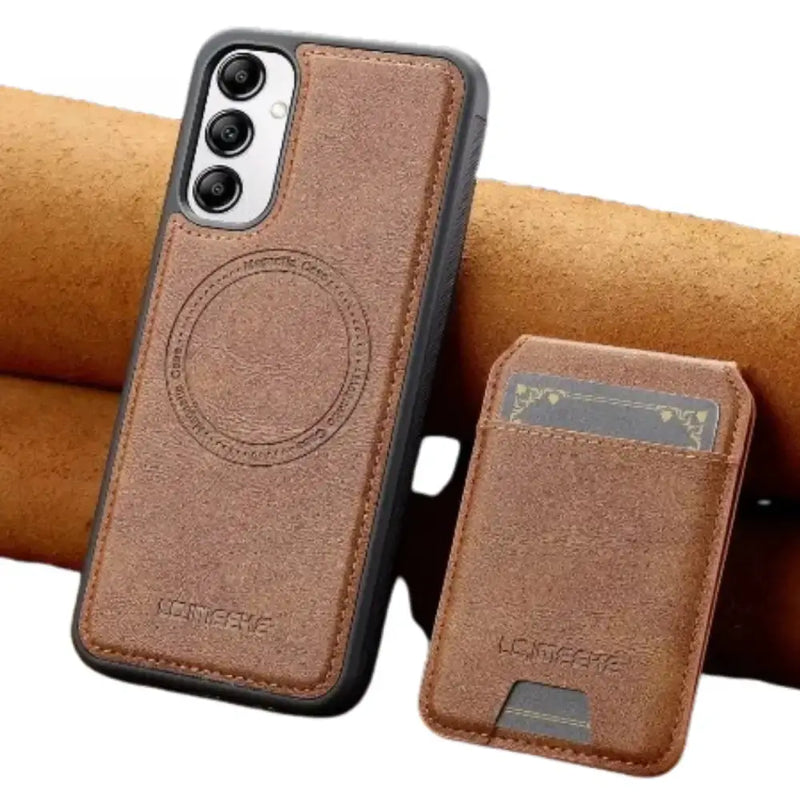 2-in-1 Leather Case for Samsung Series (Brown) by Habicare