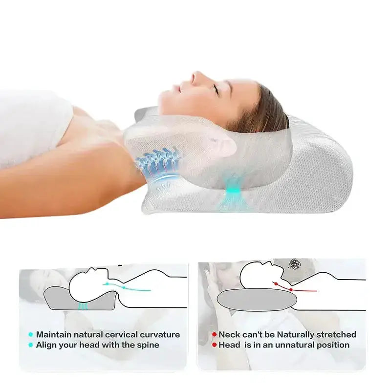 2-in-1 Memory Foam Cervical Neck Pillow (different colours available) by Habicare