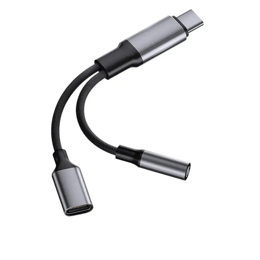 techplus 2-in-1 USB-C Adapter Cable | Dual Port Type-C Charging & Audio Adapter Dual-Port USB-C Adapter Cable with PD Fast | Action Outdoors NZ