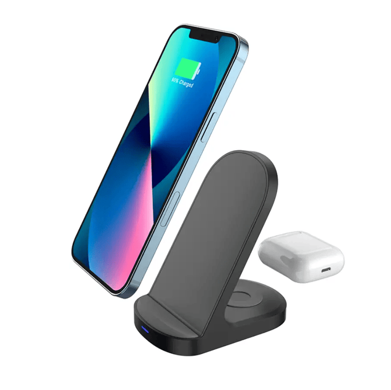 techplus 2-in-1 Wireless Charging Stand | Magnetic Fast Charger for Smartphone & Wireless Earbuds | Foldable Charging Dock 2 in 1 Wireless Charger Stand With 15W for Phone and Earbuds...