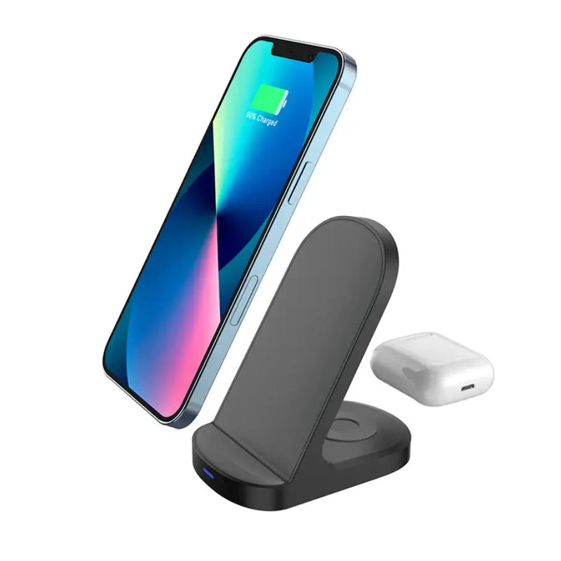 techplus 2-in-1 Wireless Charging Stand | Magnetic Fast Charger for Smartphone & Wireless Earbuds | Foldable Charging Dock 2 in 1 Wireless Charger Stand With 15W for Phone and Earbuds...