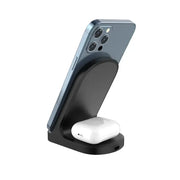 techplus 2-in-1 Wireless Charging Stand | Magnetic Fast Charger for Smartphone & Wireless Earbuds | Foldable Charging Dock 2 in 1 Wireless Charger Stand With 15W for Phone and Earbuds...