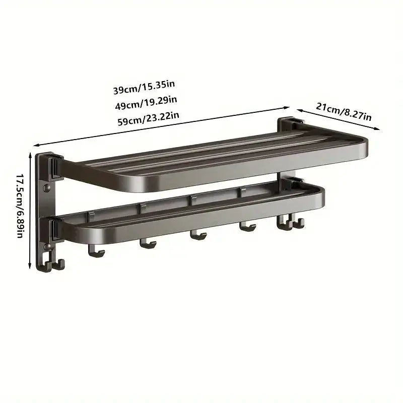 2-Layer Foldable RV Wall-Mount Towel Rack (different sizes available) by Habicare