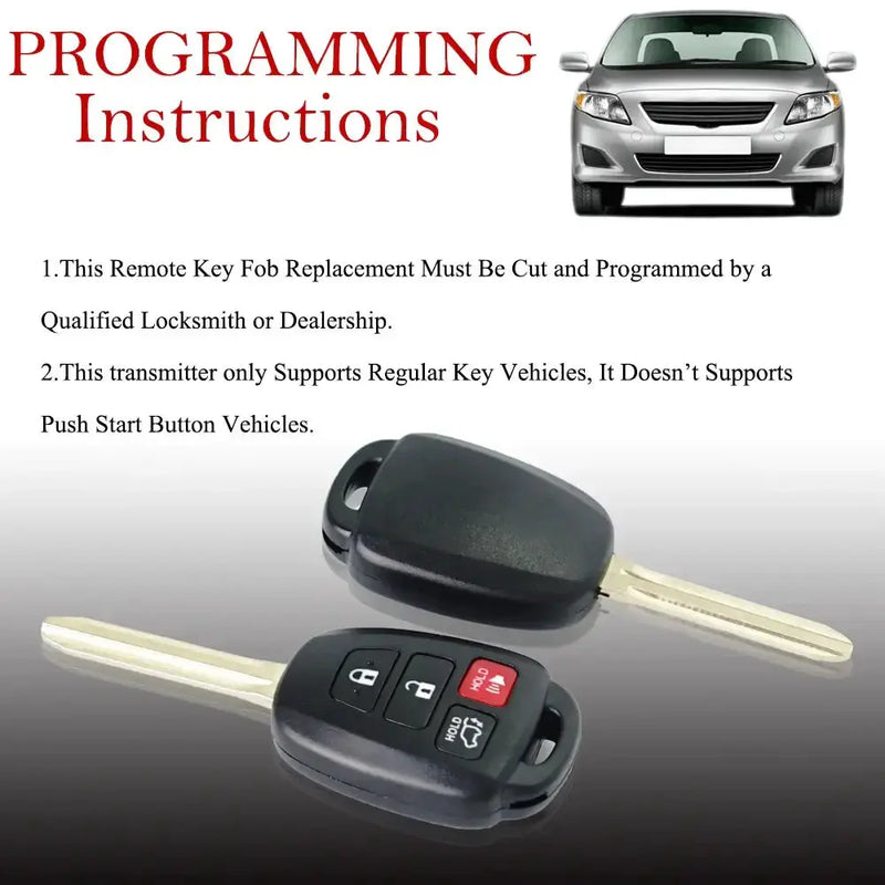 Habicare 2-Pack Remote Key Fobs H Chip for Toyota RAV4, Highlander & Sequoia (2013–2019) 2-Pack Remote Key Fobs H Chip for Toyota RAV4, Highlander & Sequoia (2013–2019)