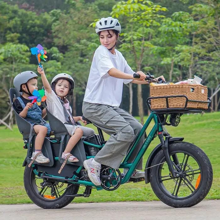 Kiwi eRide Kiwi eRide Fiido T2 Longtail Cargo E-bike Green Fiido T2 Longtail Cargo E-bike Green