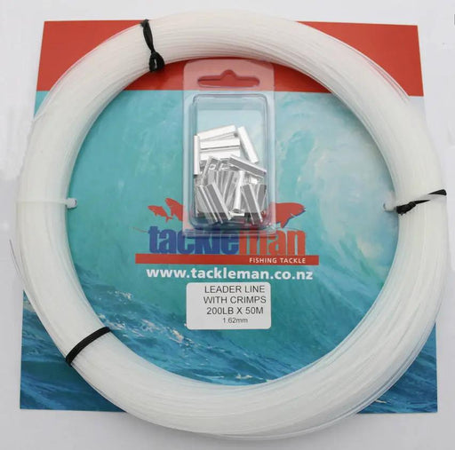 200lb Nylon Leader X 50M with crimps by NZ Diver