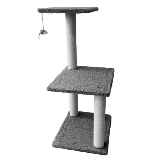 dealonline.co.nz dealonlinenz 84CM 2 Levels Cat Tree Scratching Post with Mouse Grey 84CM 2 Levels Cat Tree Scratching Post with Mouse Grey