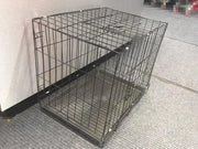 Pet Cage - 50CM Wide Collapsible Metal Pet Cage BLACK by dealonline.co.nz