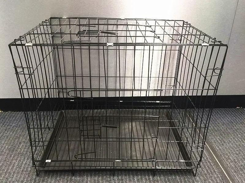 Pet Cage - 50CM Wide Collapsible Metal Pet Cage BLACK by dealonline.co.nz