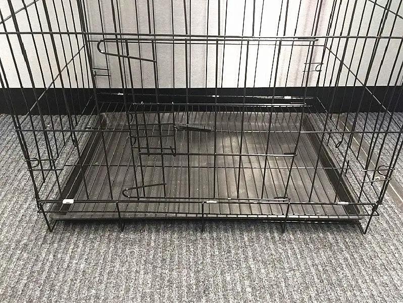 Pet Cage - 50CM Wide Collapsible Metal Pet Cage BLACK by dealonline.co.nz