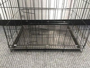 dealonline.co.nz dealonlinenz Pet Cage - 50CM Wide Collapsible Metal Pet Cage BLACK Collapsible Metal Pet Cage 50cm Wide With Front Tray