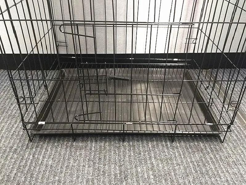 dealonline.co.nz dealonlinenz Pet Cage - 50CM Wide Collapsible Metal Pet Cage BLACK Collapsible Metal Pet Cage 50cm Wide With Front Tray