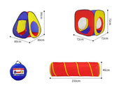 3PCS Pop-Up Square Triangle Tunnel Play Tent Kit by dealonline.co.nz